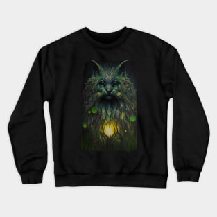 Abstract Mystical Cat Fantasy Art Crewneck Sweatshirt